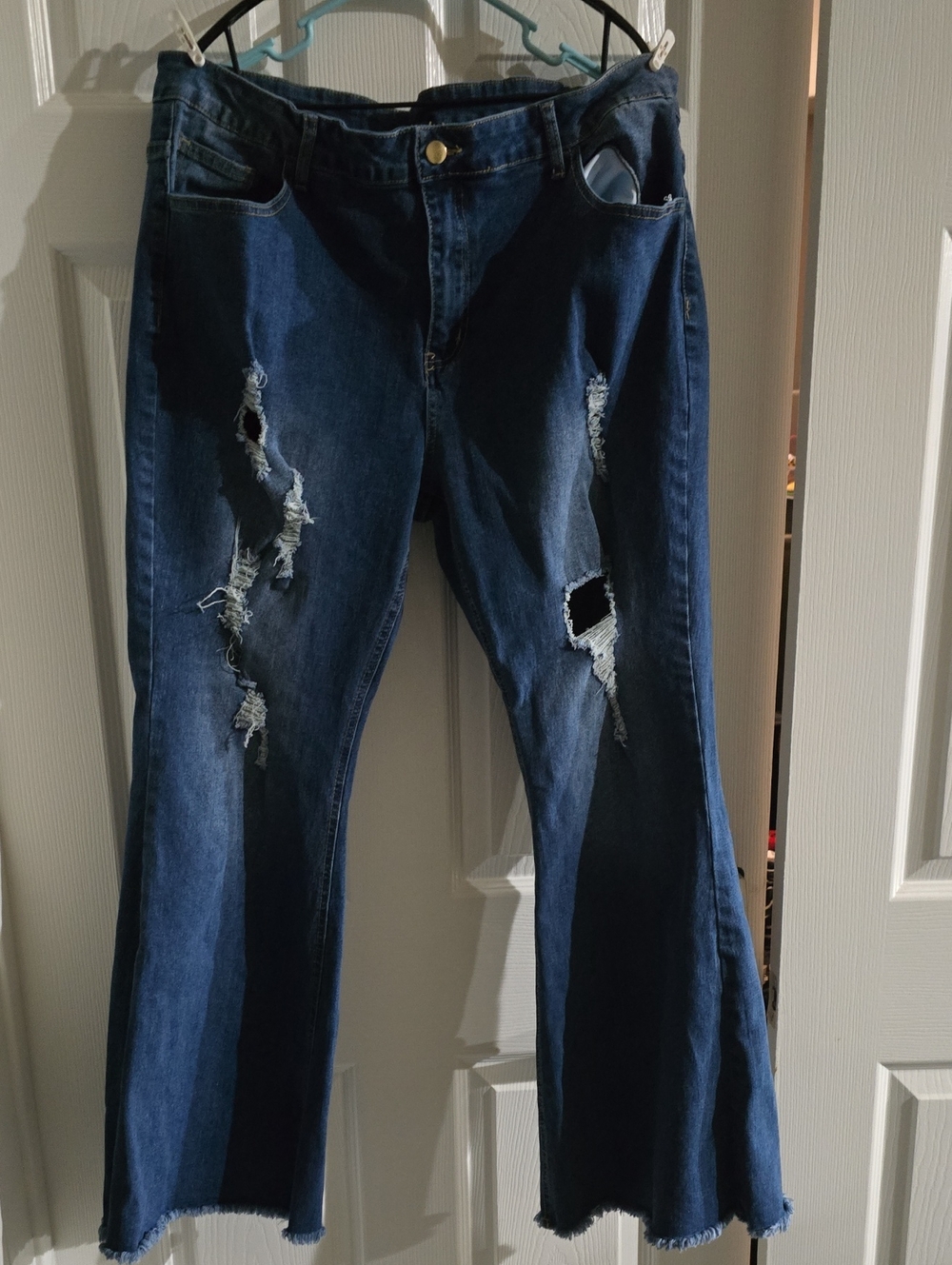Dark Blue Distressed Women's Jeans